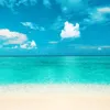 Turquoise Blue Seawater Sky Beach Toile de fond sur le thème Nuages blancs Bord de mer Scenic Wedding Photo Booth Back Drop Photographie Studio Arrière-plans