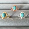 Everfast Wholesale 10pc/Lot Retro Style Evil Eye With Turquoise Women Men Party Ring Jewelry Festival Gifts EFR011