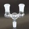 Nouveau Arrivé Verre Drop Down Dropdown Adaptateur double bol adaptateur 14.5mm 18.8mm mâle à femelle pour Verre Eau Bongs et Pipes