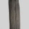 Extensiones de cabello gris plateado Extensiones de cabello humano liso brasileño fusión en u punta 100s Extensiones de cabello humano preunidas 100g