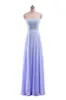 2017 New Beads A Line Long Chiffon Prom Dresses Damigella d'onore Piano-lunghezza Plus Size Abito da sera formale BM018