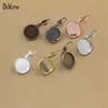 Boyute 50pcs Antik Brons Runda 8 10 12 14 16 18 20 25mm Cabochon Base Inställning Clip Earring Blank Bricka DIY Smycken Resultat