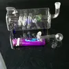 Glass Pipes Smoking blown hookah Manufacture Hand-blown bongs Square tube coiled dragon pot