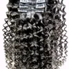 Afro-Kinky-Clip-In-Extensions, 8 Stück, 100 g, unverarbeitetes brasilianisches Echthaar, Kinky-Curly-Clip-In-Echthaarverlängerungen