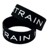 1 pc treinar duro silicone pulseira de borracha 1 polegada largo preto tamanho adulto logotipo motivacional para presente de esporte