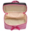 Prezzo più basso Borsa da donna Borsa quadrata a righe con fiocco Borsa cosmetica per biancheria intima Reggiseno intimo Borse a punti Borsa da viaggio Kit da toilette Sac