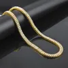 Nouveauté bijoux hommes argent plaqué glacé 30 pouces 2 rangées simulé HipHop chaîne collier Bracelet pour Men158u