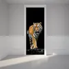 Ferocious tigre adesivos de parede diy quarto mural home decor poster pvc porta à prova d 'água adesivo imitação 3d decalque