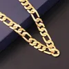 Männer Halskette 24K Gelbgold gefüllt Figaro Kette Hip Hop Schmuck281d