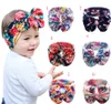 Nuevos 6colors de los bebés del estiramiento multicolor de impresión grandes vendas del arco infantil pelo flor de banda niños lindos accesorios para el cabello C1278