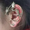 Atacado -Nova Mulheres Vintage Idade Média 3D Dragons Ear Ring Brincos Frete Grátis # H801