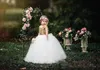 Gouden pailletten Goedkope Bruiloft Bloem Meisjes Jurken voor Country Hollow Back With Sashes Puffy Tulle Girls Birthday First Communion Drure