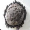 base de dentelle de cheveux indiens vierges de couleur noire la plus vendue avec toupet afro curl pu pour hommes noirs gratuit
