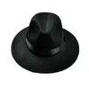 Retro Zwarte Wol Jazz Cap Hoed voor Vrouwen Mannen Unisex Vilt Fedora Hoeden met Bow Bride Brim Sun Top Hats Dome Performance Hat GH-213