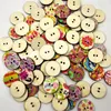 Wooden Buttons vintage paint 15 20 25mm 2 holes for handmade Gift Box Scrapbooking Crafts Party Decoration DIY Sewing draw272Q