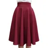 Femininas Mode Elegant Solid Långkjolar 2015 Street Style Höst Kvinnors Solid Svart Casual High Midja Vintage Midi Skirt Q0425