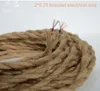 0.75 110V/220V 10m/lot Bar Restaurant Decorative Double Twist Wire Cables Retro Woven/Braided Wire Cables Rope Lighting Accessories