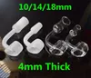 Female Male 10/14/18 mm Quartz Nail 4mm Thick 100% Pure Quartz Banger Nail Domeless Nail For Glass Bong ,Free Ship