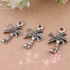 Coconut Palm Tree Charms Hangers voor Sieraden Maken, Oorbellen, Ketting en Armband 15x22mm antiek zilver 100 stks