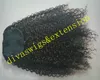 Cheveux vierges péruviens afro crépus bouclés queue de cheval de cheveux humains pour les femmes noires, clip de queue de cheval bouclé en spirale dans l'extension de cheveux 120g