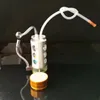 中空のステンレススチール製Hookah Bongsアクセサリー、ユニークなオイルバーナーガラスボンズパイプ水パイプガラスパイプオイルリグ喫煙