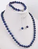 8mm Egyptian Lapis Lazuli Round Beads necklace bracelet earrings Jewelry set