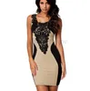 Hurtownie - Hot Moda 2017 Kobiety Koronki Sukienka Sexy Crochet Bodycon Bandaż Party Night Club Sukienki Sukienka Bez Rękawów Osłona Dorywczo Office Dress