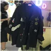 Wholesale- Long Sleeve Oversized Jeans Jacket Women Loose embroidery Basic Jacket Coat Female Jeans Coat Casual Girls Outwear1