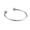 2016 hot 925 Sterling Silver Fill Open Women Cuff Bangle 65MM Size Fit European Beads Charm Bracelet