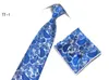 Fashion Tie Set Nathise HandokerChief Cufflinks Pocket Square Polyester Ties 8cm Wide238W