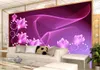 3d stéréoscopique papier peint mode décor maison décoration pour chambre à coucher violet romantique sept fleur salon fond mur