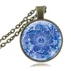 Collier Mandala Om Symbole Pendentif Verre Cabochon Bijoux De Mode Namaste Ras Du Cou Yoga Sans Collier Femmes Méditation Bijoux Hindouisme Collier