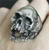 5 unids/lote, el más nuevo diseño, tamaño 7-15, anillo de calavera fantasma enorme, joyería de moda de acero inoxidable 316L, anillo Popular de calavera muerta