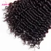 Fechamentos de renda com 3 pacotes Brasileiro Curly Virgem Humano Weaves 8A Peruana Malásia Camboja Indiana Mongólia Jerry Cabelo Cabelo Trama