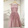 Elegant Roze Prom Dress Korte 2019 Echte Sample Knielengte A-lijn Applicaties Kralen Goedkope Homecoming Toga Vestidos de Gala