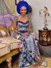 Arabiska Sheer Långärmade Prom Klänningar Royal Blue 3D Appliques Beaded Evening Gowns Sweep Train Formell Party Vestidos Anpassad