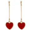 idealway 2 stile corea stile placcato oro rosso acrilico cuore prigioniera orecchini gioielli delle donne delle donne