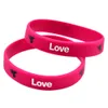 1PC Love Hope Dream For Peace Silicone Rubber Bracelet Printed Logo Adult Size Green and Pink