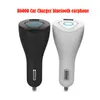 R6000 Wireless Bluetooth Earphone Car Charger 2 In 1 Stereo Mini Headset Handsfree with USB Dock Car Phone Charger For iPhone Samsung