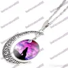 Hot Breaking the Moon Time Gemstone Necklace for women Fashion Wolf Totem Retro Alloy Pendant necklaces with chains