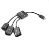 3 i 1 Micro USB Power Laddning OTG HUB Kabeladapter Converter Extender för mobiltelefoner för Samsung Galaxy 50pcs