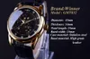 Winner Diamond Skeleton Design Black Golden Skeleton Watch Men Automatic Watch Horloge Erkek Saat Male Clock Men Orologio Uomo