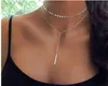 Women Boho Choker Necklace Alloy Gold /Silver Tone Sequins Maxi Crystal Jewelry Gift Idea Chokers Necklaces