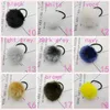 20 pcs dame fille 6 cm Fausse Fourrure Fluffy Ball Pom Pom chouchous pompon élastique Ponytail Holder cheveux corde cheveux cravates accessoires chapeaux GR102