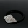 5pcs Prismatic silver plated rhinestone rubber band horsetail hair clip