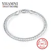 YHAMNI-pulsera de plata de ley 925 auténtica Original, pulsera en tono plateado, joyería personalizada para hombre, venta al por mayor, con sello S925 H199