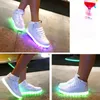 8 colores carga USB led zapatos luminosos hombres/mujeres botas cuero impermeable brillante zapatillas iluminadas para adultos