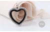 Hot Sale Heart Minne Öppna Magnetiska Lås Vit Kristall 30mm Flytande Glas Hängsmycke Charmar Utan Kedjor För Halsband Smycken Making