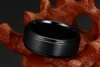 Cool Men Tungsten Pierłnictwo z węglików żywiołowych Czarne pierścienie wolframowe dla mężczyzn biżuteria 8 mm szerokie mężczyzn Pierścionki zaręczynowe TCR-015287y