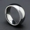 Classic male Real silver 18K white Gold Plated 8mm Titanium Steel Women Men Wedding Ring Top Quality Do not fade Lovers Wedding Jewelry